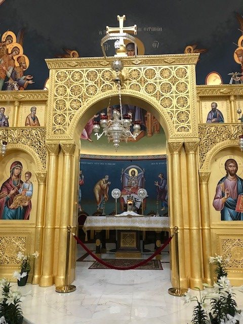 One of the many examples of the beautiful iconography inside the church.