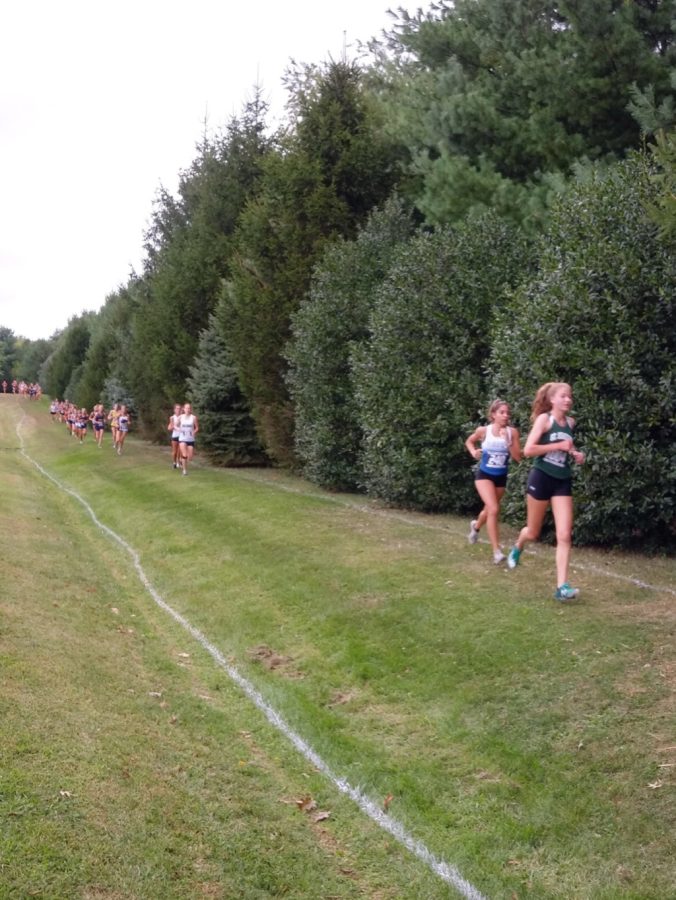 The Good Counsel Cross Country Team races a 5k at Hood College.