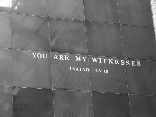 A somber reminder greets visitors to the Holocaust Museum in Washington, DC.