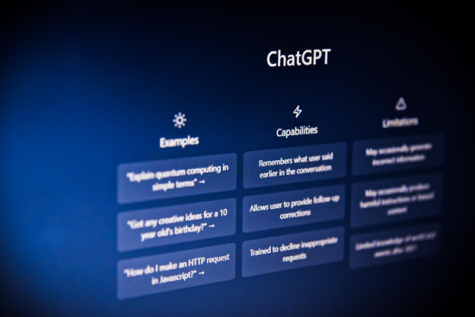 The home screen of ChatGPT, a chat-bot that has taken the world by storm.