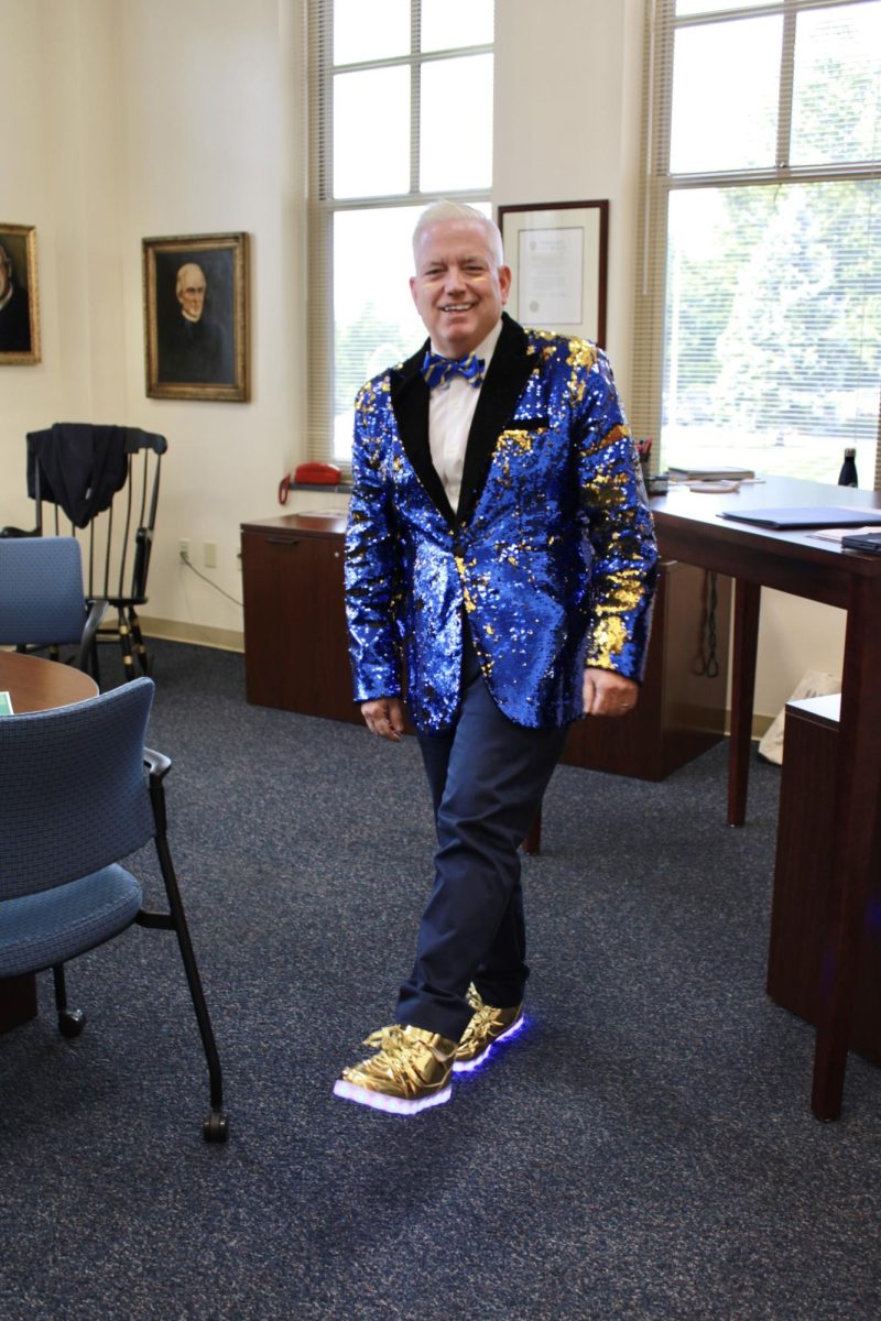 Mr. Ciccone goes full Falcon in his blue and gold!