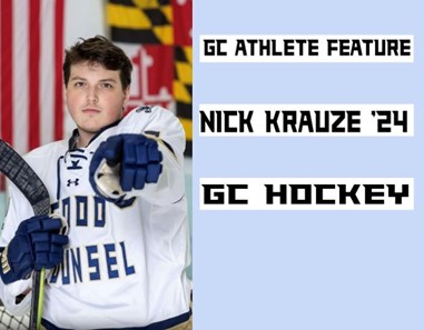 This edition features Nick Krauze 24, who plays defense on the GC hockey team.