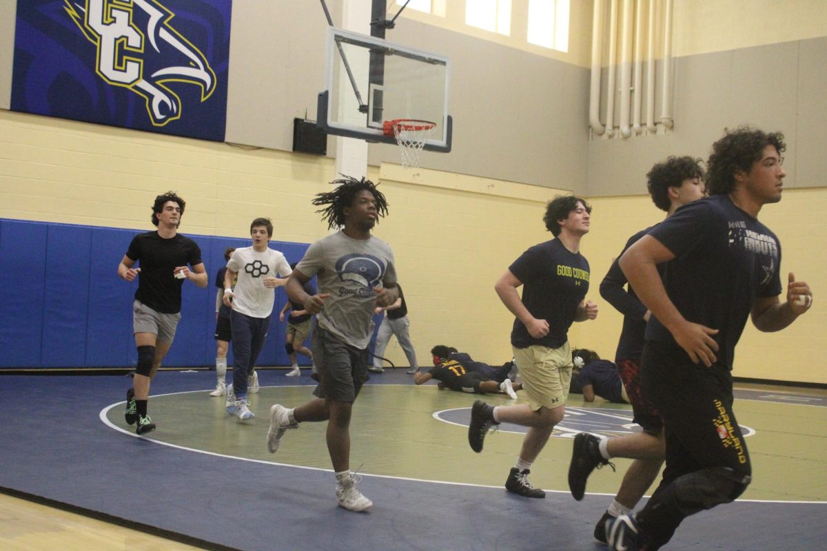 Isaiah Yirenkyi running after school for wrestling practice